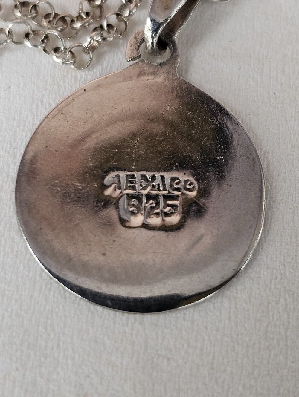 Vintage Mexican Aztec Calendar Pendant Sterling Silver 18" Necklace! - Picture 2 of 5